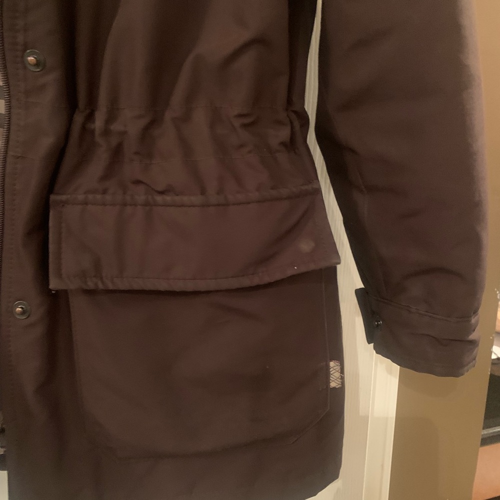 BURBERRY LONDON, Brown, Real Fur Trim Babthorpe Parka Jacket Size M - Picture 4 of 8
